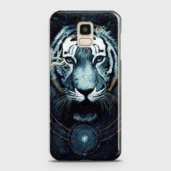 Samsung J6 2018 Cover - Vintage Galaxy Tiger Printed Hard Case with Life Time Colors Guarantee - OrderNation