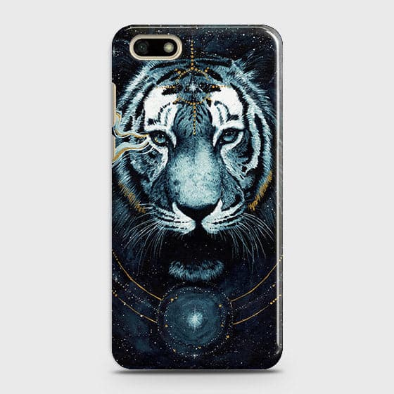 Huawei Y5 Prime 2018 Cover - Vintage Galaxy Tiger Printed Hard Case with Life Time Colors Guarantee - OrderNation