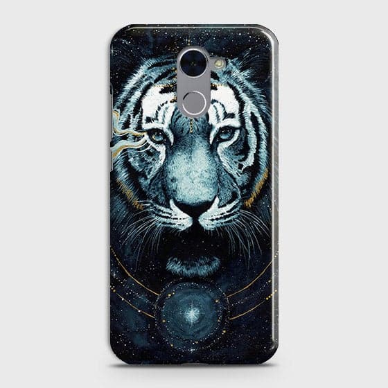 Huawei Y7 Prime Cover - Vintage Galaxy Tiger Printed Hard Case with Life Time Colors Guarantee - OrderNation