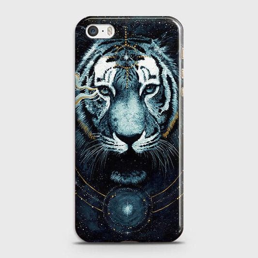 iPhone 5C Cover - Vintage Galaxy Tiger Printed Hard Case with Life Time Colors Guarantee - OrderNation