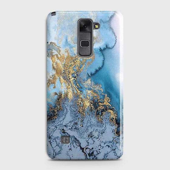 LG Stylus 2 / Stylus 2 Plus / Stylo 2 / Stylo 2 Plus - Trendy Golden & Blue Ocean Marble Printed Hard Case with Life Time Colors Guarantee
