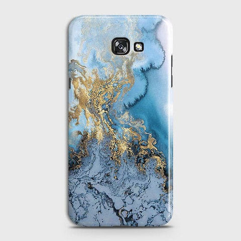Samsung A5 2017 - Trendy Golden & Blue Ocean Marble Printed Hard Case with Life Time Colors Guarantee - OrderNation