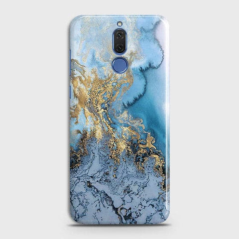 Huawei Mate 10 Lite - Trendy Golden & Blue Ocean Marble Printed Hard Case with Life Time Colors Guarantee - OrderNation