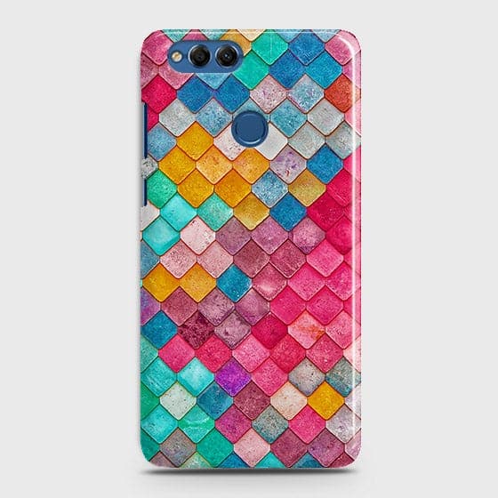 Huawei Honor 7X Cover - Chic Colorful Mermaid Printed Hard Case with Life Time Colors Guarantee