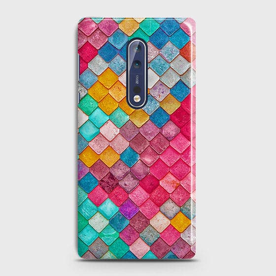 Nokia 8Cover - Chic Colorful Mermaid Printed Hard Case with Life Time Colors Guarantee