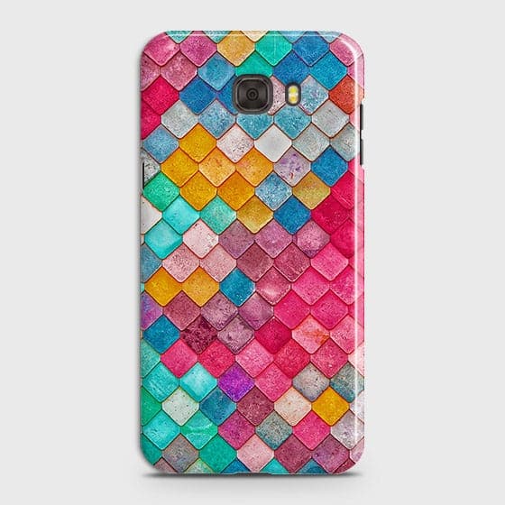 Samsung C7 Cover - Chic Colorful Mermaid Printed Hard Case with Life Time Colors Guarantee