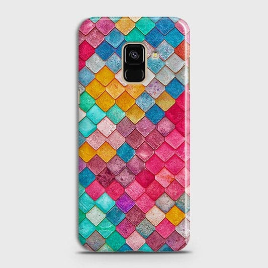 Samsung A8 2018 Cover - Chic Colorful Mermaid Printed Hard Case with Life Time Colors Guarantee