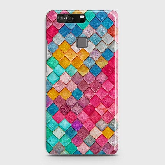 Huawei P9 Cover - Chic Colorful Mermaid Printed Hard Case with Life Time Colors Guarantee