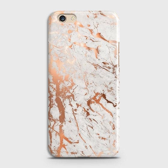 Oppo F1S Cover - In Chic Rose Gold Chrome Style Printed Hard Case with Life Time Colors Guarantee