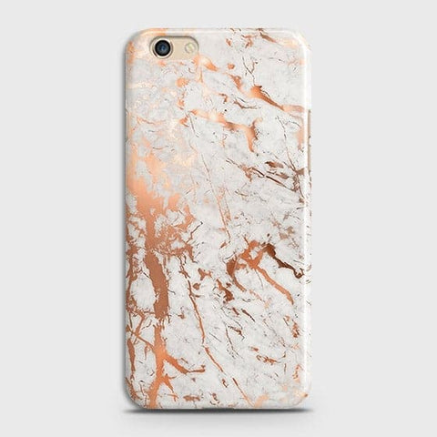 Oppo F1S Cover - In Chic Rose Gold Chrome Style Printed Hard Case with Life Time Colors Guarantee