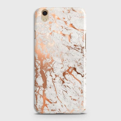Oppo F1 Plus / R9 Cover - In Chic Rose Gold Chrome Style Printed Hard Case with Life Time Colors Guarantee
