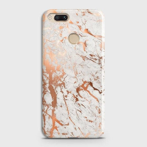 Xiaomi Mi A1 Cover - In Chic Rose Gold Chrome Style Printed Hard Case with Life Time Colors Guarantee