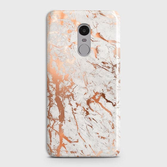 Xiaomi Redmi 4X Cover - In Chic Rose Gold Chrome Style Printed Hard Case with Life Time Colors Guarantee
