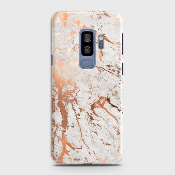 Samsung Galaxy S9 Plus Cover - In Chic Rose Gold Chrome Style Printed Hard Case with Life Time Colors Guarantee b54