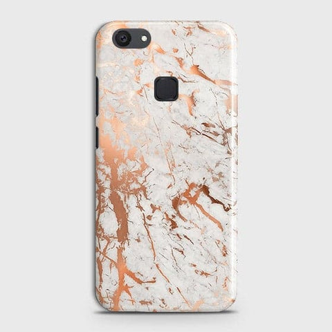 Vivo V7 Plus Cover - In Chic Rose Gold Chrome Style Printed Hard Case with Life Time Colors Guarantee