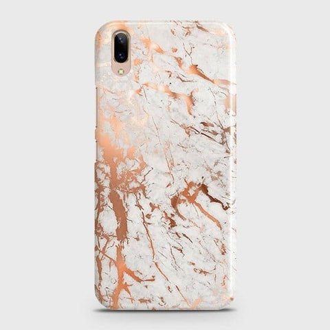 Vivo V11 Pro Cover - In Chic Rose Gold Chrome Style Printed Hard Case with Life Time Colors Guarantee