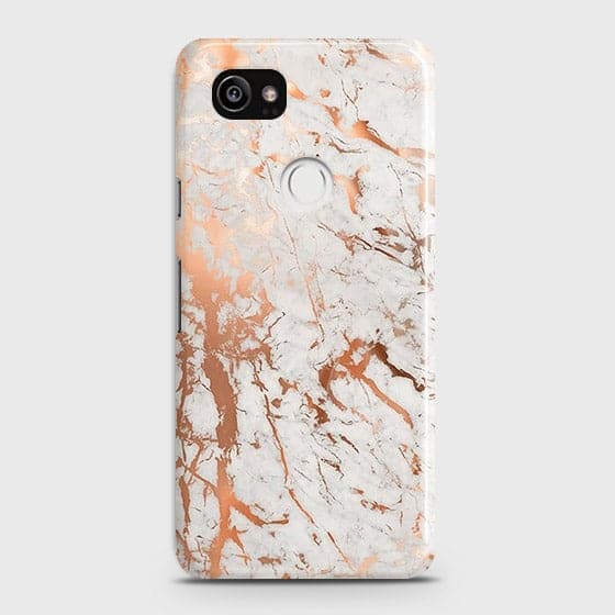 Google Pixel 2 XL Cover - In Chic Rose Gold Chrome Style Printed Hard Case with Life Time Colors Guarantee