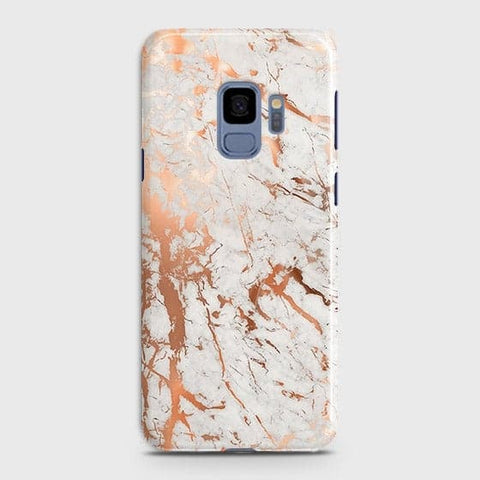 Samsung Galaxy S9 Cover - In Chic Rose Gold Chrome Style Printed Hard Case with Life Time Colors Guarantee