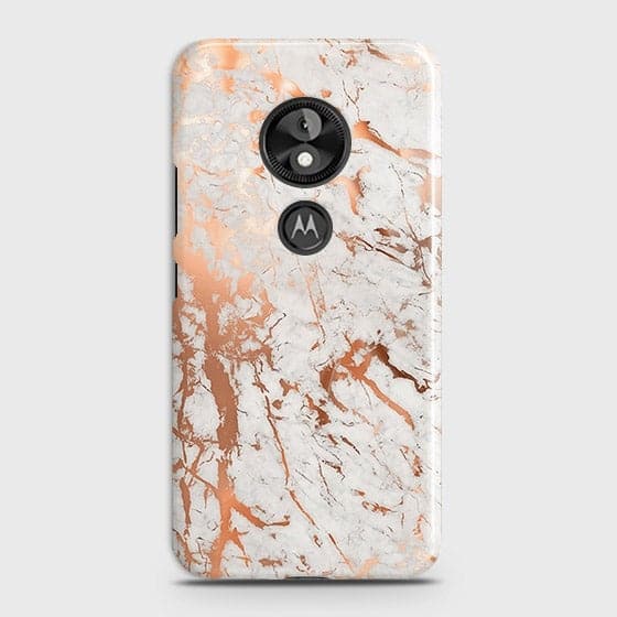 Motorola Moto E5 / G6 Play Cover - In Chic Rose Gold Chrome Style Printed Hard Case with Life Time Colors Guarantee
