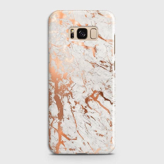 Samsung Galaxy S8 Cover - In Chic Rose Gold Chrome Style Printed Hard Case with Life Time Colors Guarantee ( Fast Delivery )