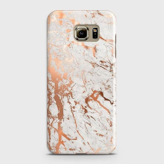 Samsung Galaxy S6 Edge Plus Cover - In Chic Rose Gold Chrome Style Printed Hard Case with Life Time Colors Guarantee
