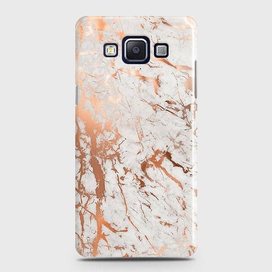 Samsung Galaxy A5 2015 Cover - In Chic Rose Gold Chrome Style Printed Hard Case with Life Time Colors Guarane