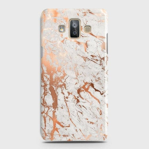 Samsung Galaxy J7 Duo Cover - In Chic Rose Gold Chrome Style Printed Hard Case with Life Time Colors Guarantee