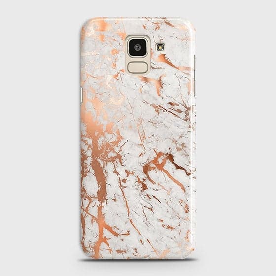 Samsung J6 2018 Cover - In Chic Rose Gold Chrome Style Printed Hard Case with Life Time Colors Guarantee