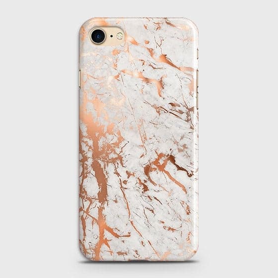 iPhone 7 & iPhone 8 Cover - In Chic Rose Gold Chrome Style Printed Hard Case with Life Time Colors Guarantee