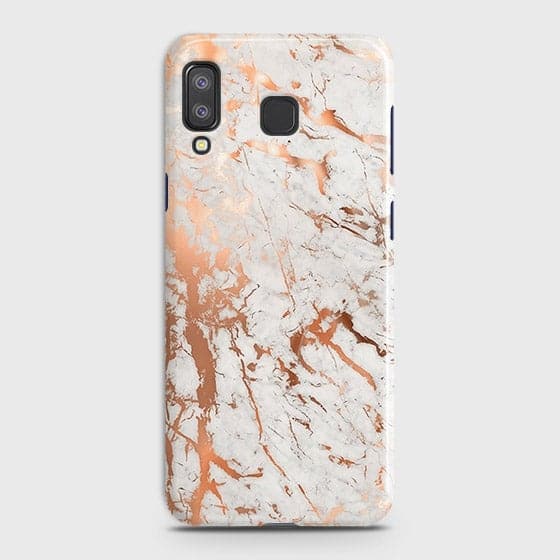 Samsung A8 Star Cover - In Chic Rose Gold Chrome Style Printed Hard Case with Life Time Colors Guarantee