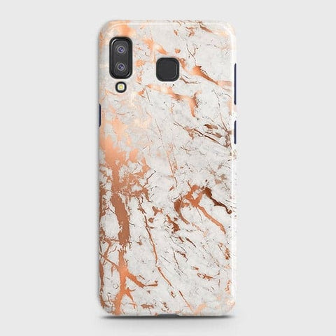 Samsung A9 Star Cover - In Chic Rose Gold Chrome Style Printed Hard Case with Life Time Colors Guarantee