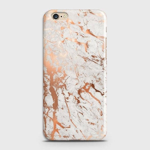 iPhone 6 Plus & iPhone 6S Plus Cover - In Chic Rose Gold Chrome Style Printed Hard Case with Life Time Colors Guarantee