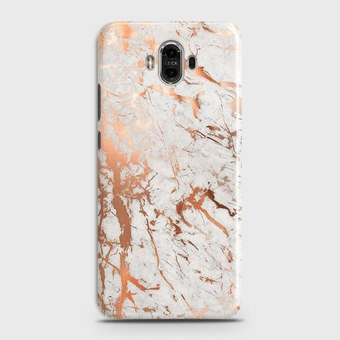 Huawei Mate 9 Cover - In Chic Rose Gold Chrome Style Printed Hard Case with Life Time Colors Guarantee
