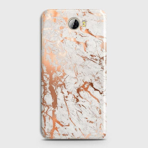 Huawei Y5 II Cover - In Chic Rose Gold Chrome Style Printed Hard Case with Life Time Colors Guarantee