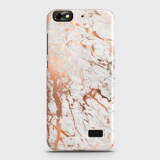 Huawei Honor 4C Cover - In Chic Rose Gold Chrome Style Printed Hard Case with Life Time Colors Guarantee