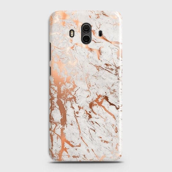 Huawei Mate 10 Cover - In Chic Rose Gold Chrome Style Printed Hard Case with Life Time Colors Guarantee