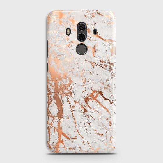 Huawei Mate 10 Pro Cover - In Chic Rose Gold Chrome Style Printed Hard Case with Life Time Colors Guarantee