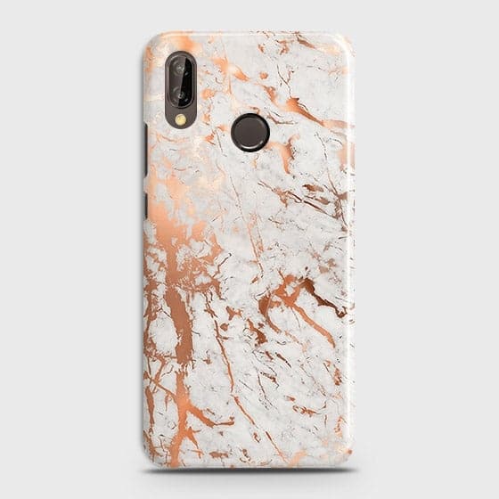 Huawei P20 Lite Cover - In Chic Rose Gold Chrome Style Printed Hard Case with Life Time Colors Guarantee