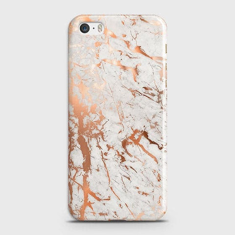 iPhone 5C Cover - In Chic Rose Gold Chrome Style Printed Hard Case with Life Time Colors Guarantee