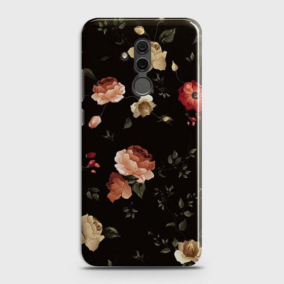 Huawei Mate 20 Lite Cover - Matte Finish - Dark Rose Vintage Flowers Printed Hard Case with Life Time Colors Guarantee