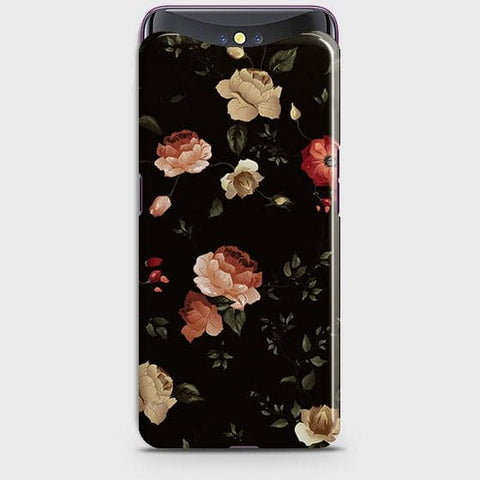 Oppo Find X Cover - Matte Finish - Dark Rose Vintage Flowers Printed Hard Case with Life Time Colors Guarantee