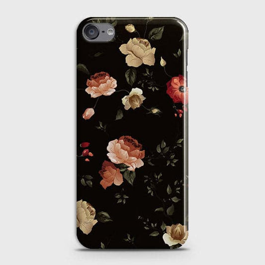 iPod Touch 6 Cover - Matte Finish - Dark Rose Vintage Flowers Printed Hard Case with Life Time Colors Guarantee