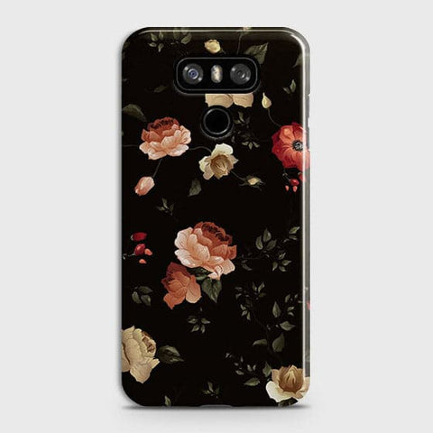 LG G6 Cover - Matte Finish - Dark Rose Vintage Flowers Printed Hard Case with Life Time Colors Guarantee
