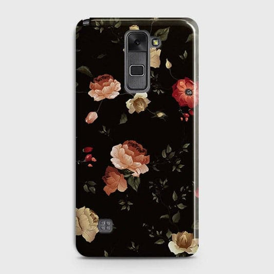 LG Stylus 2 / Stylus 2 Plus / Stylo 2 / Stylo 2 Plus Cover - Matte Finish - Dark Rose Vintage Flowers Printed Hard Case with Life Time Colors Guarantee