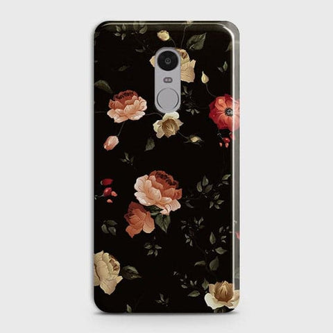 Xiaomi Redmi 4X Cover - Matte Finish - Dark Rose Vintage Flowers Printed Hard Case with Life Time Colors Guarantee
