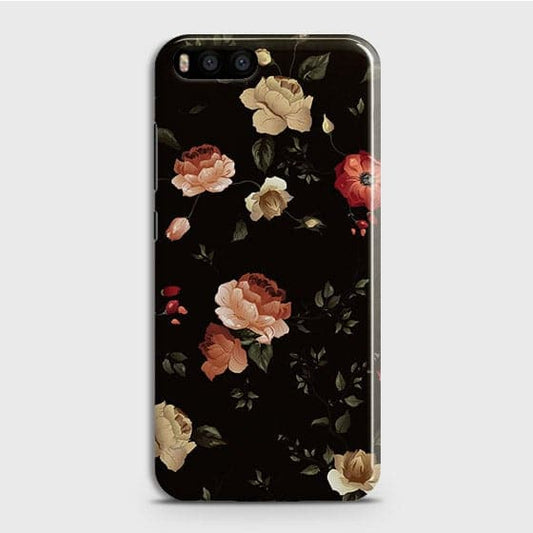 Xiaomi Mi 6 Cover - Matte Finish - Dark Rose Vintage Flowers Printed Hard Case with Life Time Colors Guarantee