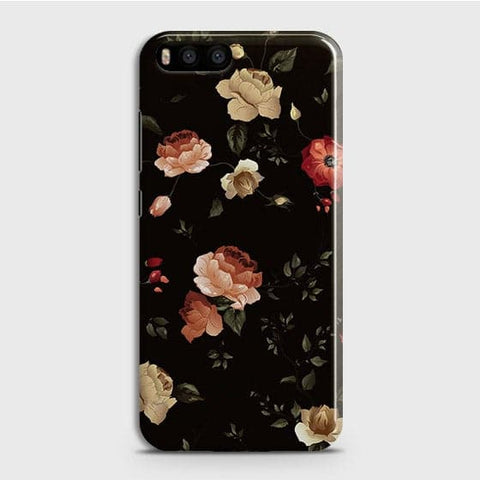 Xiaomi Mi 6 Cover - Matte Finish - Dark Rose Vintage Flowers Printed Hard Case with Life Time Colors Guarantee