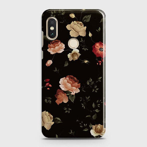 Xiaomi Redmi Y2 Cover - Matte Finish - Dark Rose Vintage Flowers Printed Hard Case with Life Time Colors Guarantee