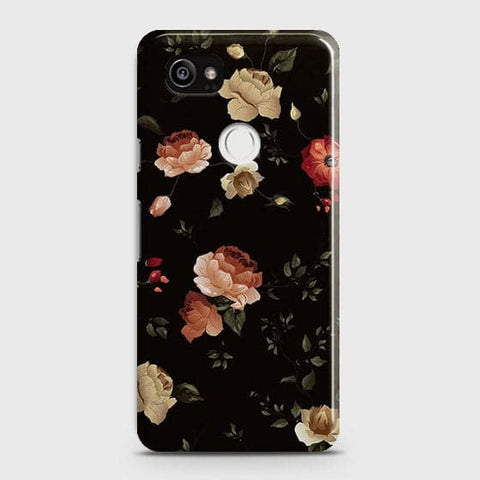 Google Pixel 2 XL Cover - Matte Finish - Dark Rose Vintage Flowers Printed Hard Case with Life Time Colors Guarantee