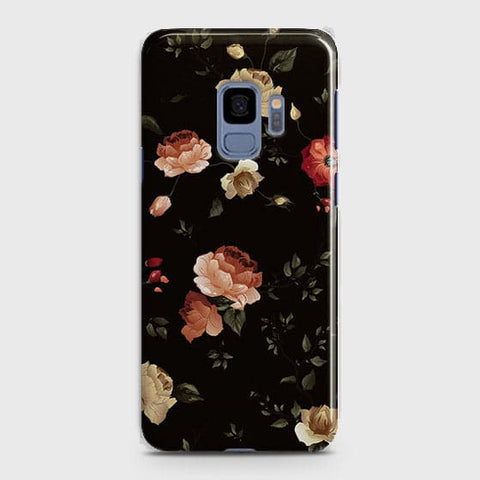 Samsung Galaxy S9 Cover - Matte Finish - Dark Rose Vintage Flowers Printed Hard Case with Life Time Colors Guarantee b66